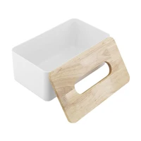 pp oak wood tissue box home office car container organizer decoration for removable tissue simple rectangle shape