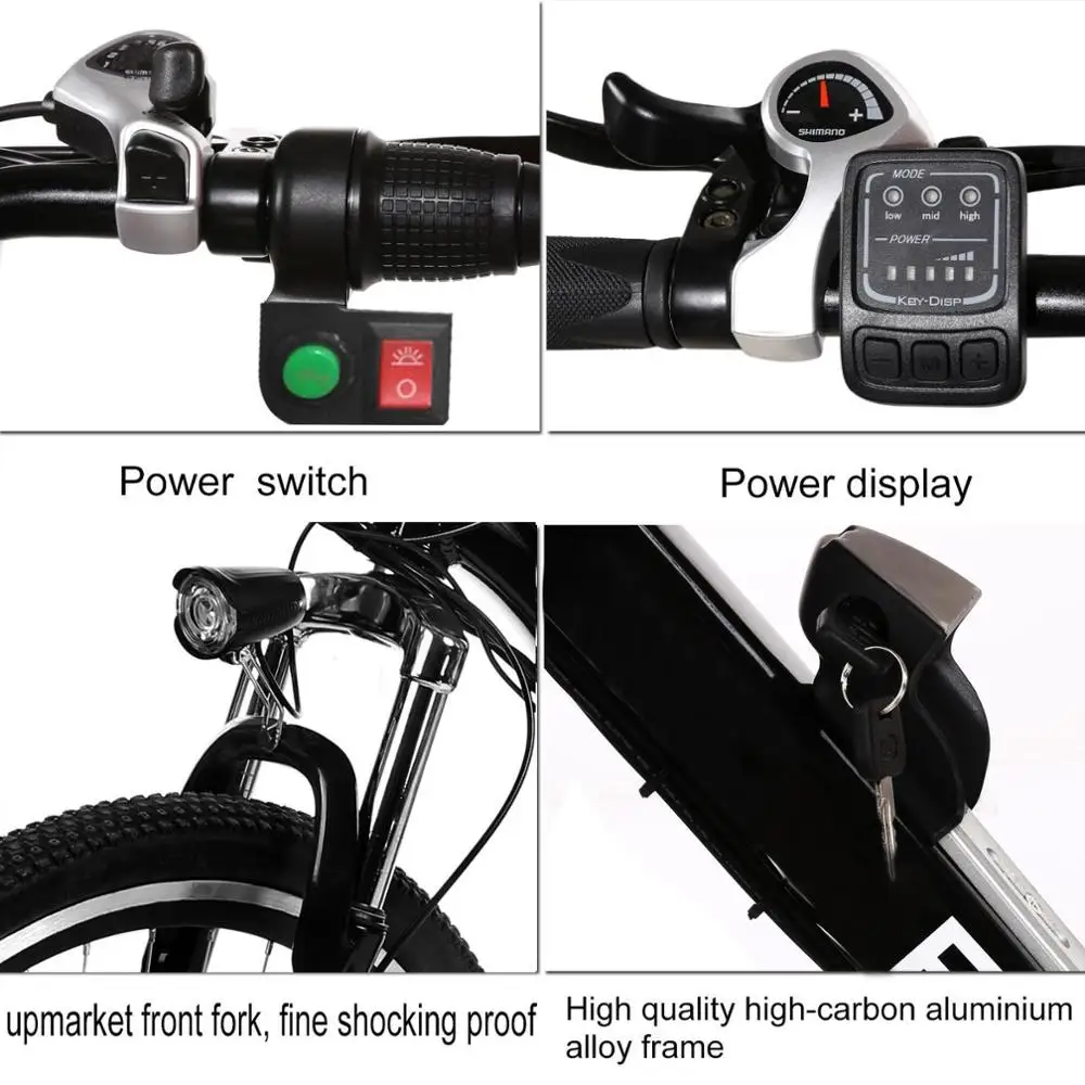 26 дюймов мощный электрический велосипед горный 250 Вт EBike 21 скоростной автомобиль