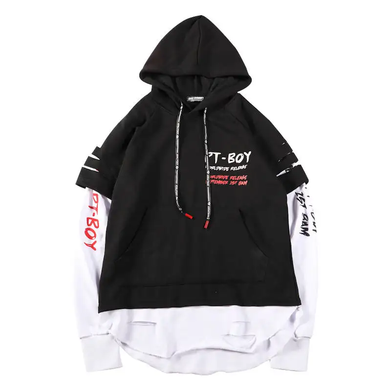 Толстовка мужская с капюшоном и надписью уличный пуловер свитшот модная уличная