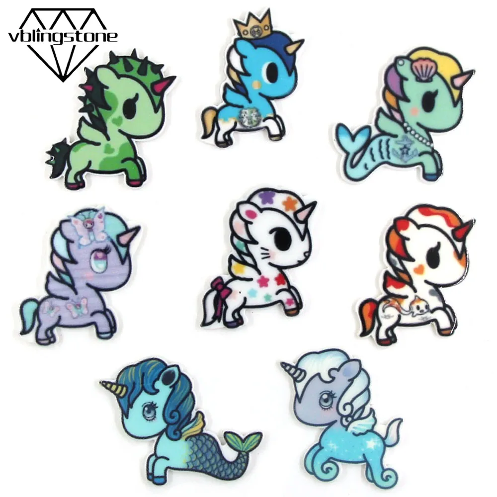 10 шт./лот смешанные полимерные кабошоны для коней цветные Кабошоны с плоским