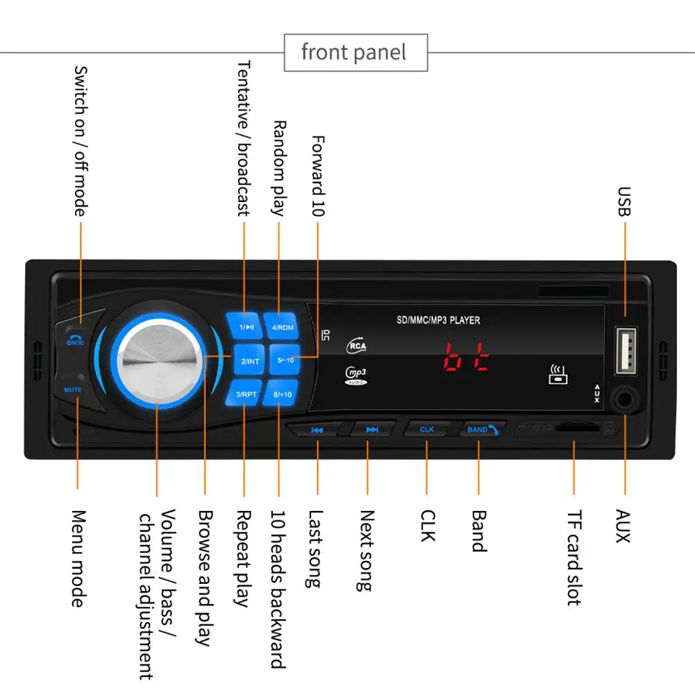 Радио автомобиль 12 в автомобильное радио FM радио Bluetooth стерео плеер Hands-free Звонки дистанционное управление SD USB AUX MP3 плеер флэш-диск