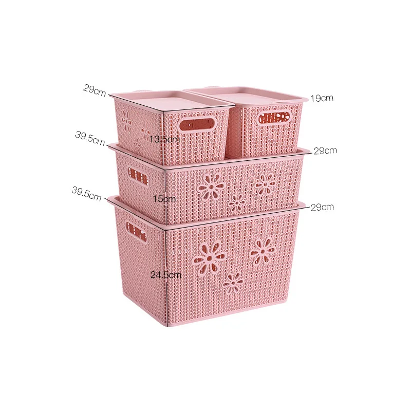 

High Capacity Hollow Imitation Rattan Storage Basket Plastic Children's Toy Basket Underwear Basket Organizer Kitchen Container