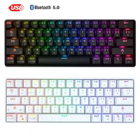 rk61 mini portable 60 mechanical keyboard bt rgb backlight gaming keyboard detachable cable for pc laptop tablet mobile phones