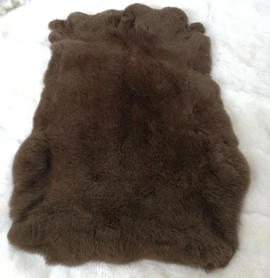 Dark brown Высокое качество Классический Цвет Настоящий мех кролика Пелт натуральный кроличий мех Diy пушистый кожаный мех Diy украшения для дома - Цвет: Dark brown