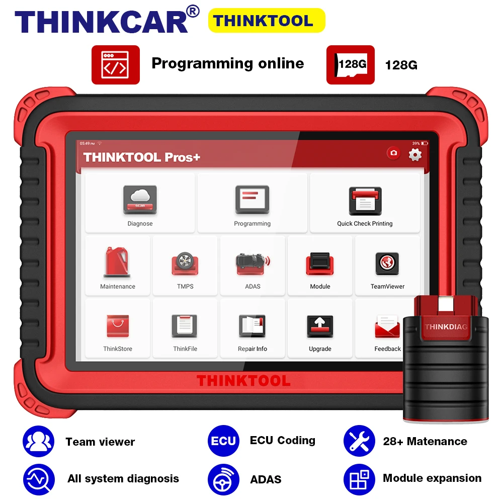 THINKCAR THINKTOOL Pros + программирование онлайн-декодера 28 обслуживание ECU ADAS TPMS OBD2