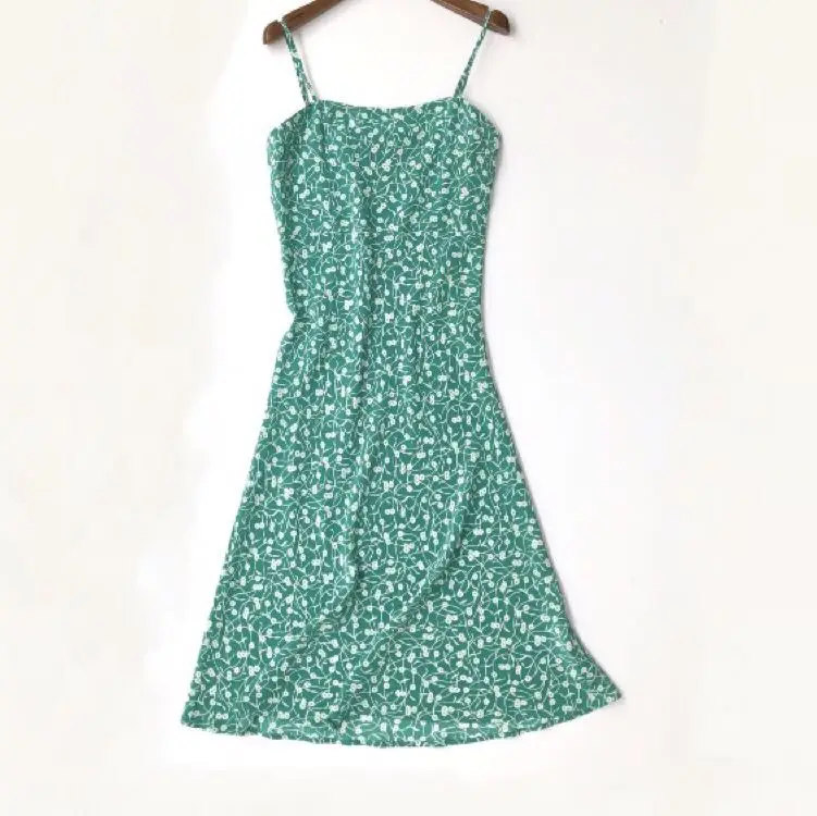 Robe green Amelia Ядовитый плющ цветочный принт без рукавов Спагетти ремень женское длинное приталенное миди платье
