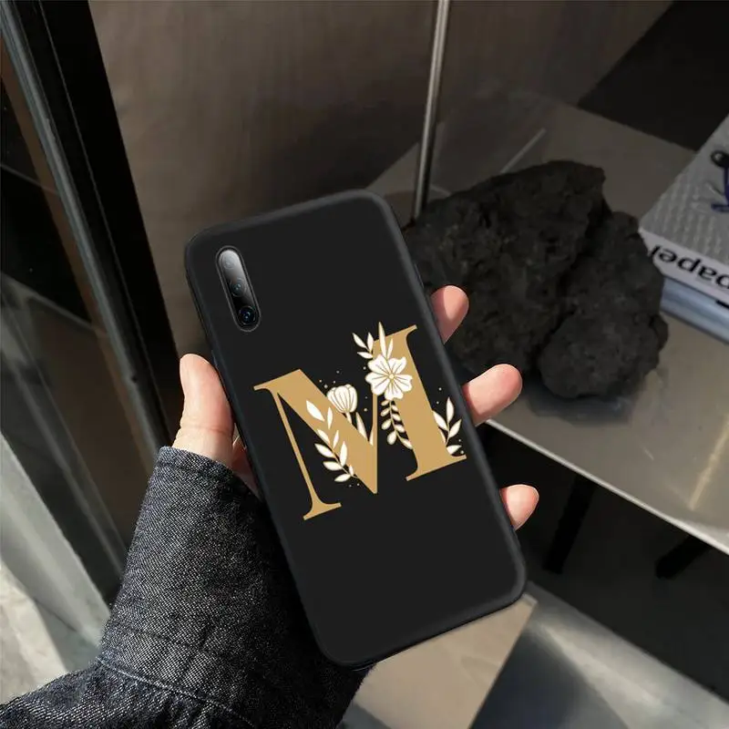 

Golden letter Phone Cases for Huawei P9 p10 p20pro p30lite p30pro p40pro p40lite SMART2019 Cover Fundas Coque