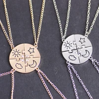 34 pcs star moon chain best friend pendant necklace bff sister friendship choker men and women party jewelry accessories gift