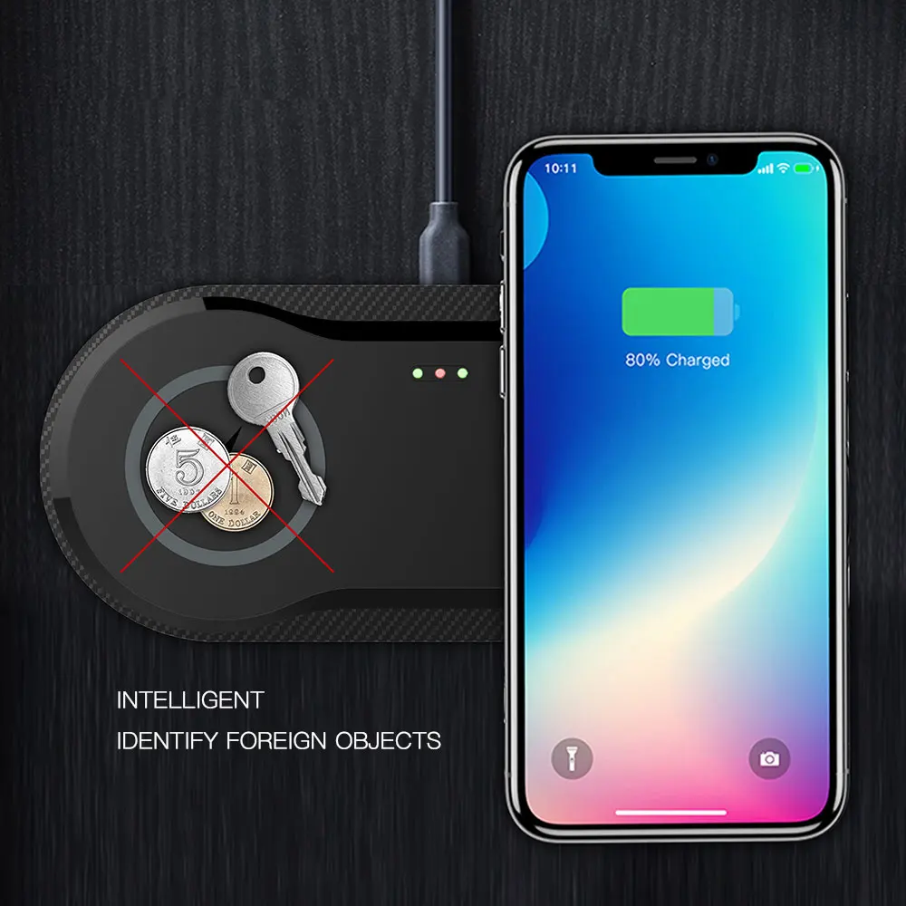 Двойная Беспроводная зарядная станция Qi 20 Вт для iPhone 11 XS XR X 8 AirPods 10 док-станция