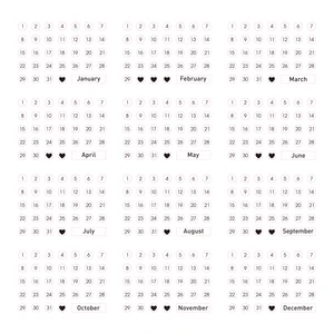 Прозрачный Дата наклейки для полных года 365 дней для ежедневника еженедельно ежемесячно книжная этикетка Индекс стикеров канцелярских принадлежностей