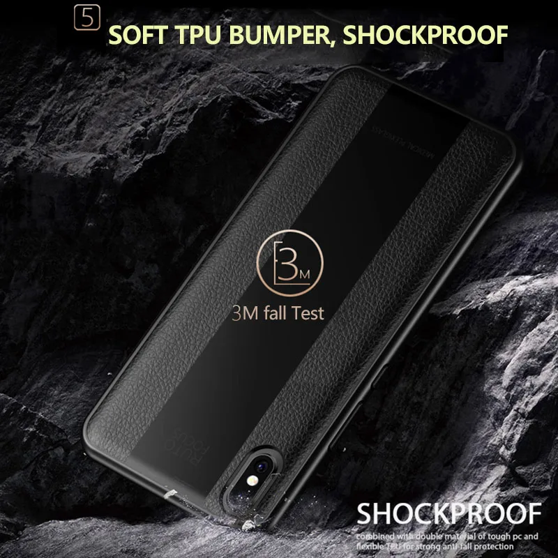 Кожаный чехол с текстурой + акриловая Противоударная броня для iPhone 11 XS Max XR X 8 7 6 6S