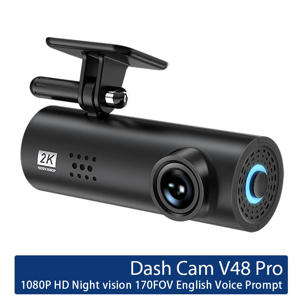 V48 PRO Car DVR camera 1080P HD 170FOV English voice Prompt Enhanced night vision Dash Camera Recorder WiFi Dash Camera