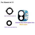 Стеклянный объектив для задней камеры Xiaomi mi 11 + Крышка для камеры, круглая крышка корпуса, запчасти для замены, подходит для Xiao mi 11 Mi11