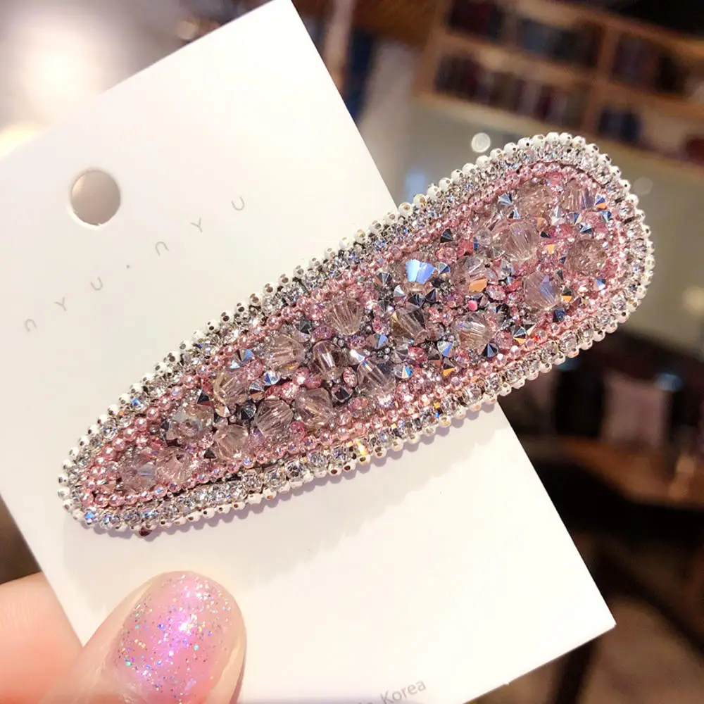 

1Pc Shining Crystal Rhinestone Women Hairpins Barrettes Girls Trendy Geometric Hair Clip Seed Beads Hairgrip Hair Accessories