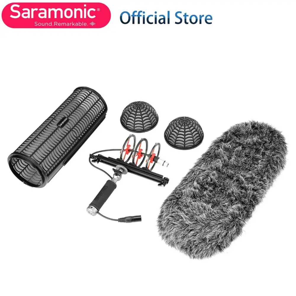 Saramonic SR-WWPS Система ветрового стекла и подвески с XLR Male Female вход s &amp 3 Shockmount для