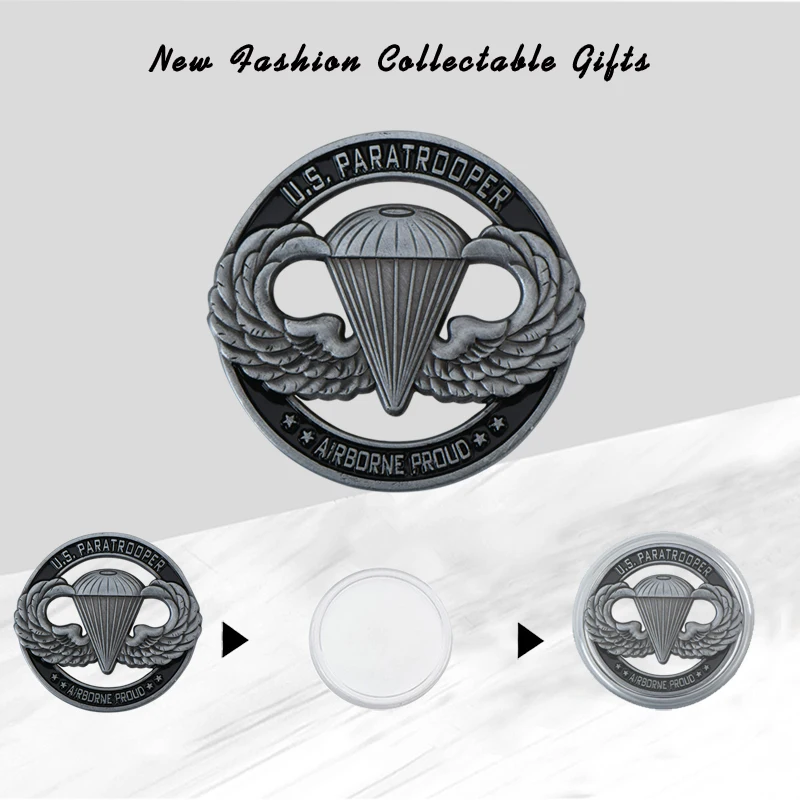 WR США парашютный солдат испытание монета Декор для дома Соединенные Штаты