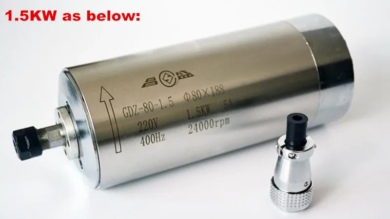 

1.5kw spindle 80mm electric motor for diy cnc milling machine 2.2kw 220v VFD inverter