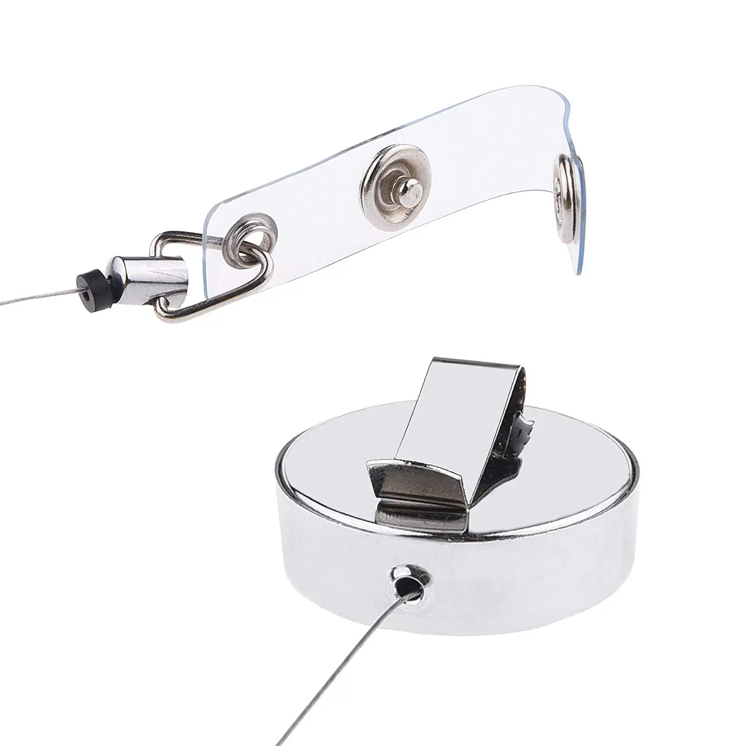 Idclip Bling Fox Animal Badge Reel ID Retractable Holder Belt Clips Metal Heavy Duty Steel Wire Cord | Канцтовары для офиса и