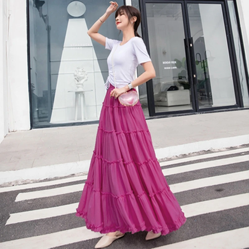 Юбка Женская длинная в богемном стиле Модная хлопковая свободная винтажная