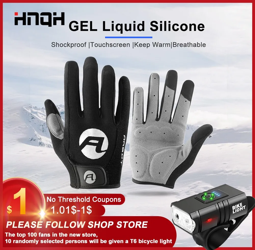 

HNQH Women Men Cycling Gloves Full Finger Bicycle Gloves Anti Slip Gel Pad Motorcycle MTB Road Riding Outdoor Sports Bike Glove