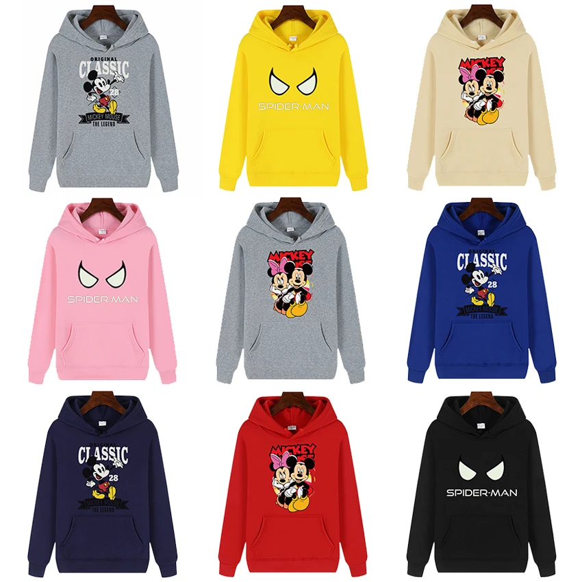 

Disney Mickey Mouse Spring And Autumn Casual Sweater Men Women Jacket Parent-Child Print Family Hoodie Baby Outing Clothes