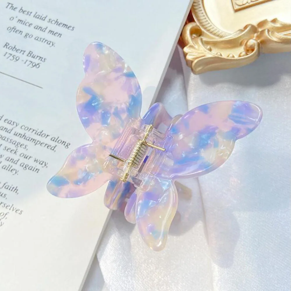 

Sweet Fairy Butterfly Shape Hair Claws Clamps Marble Leopard Print Hair Clips Women Acrylic Hairpins Barrettes Hair Accessories