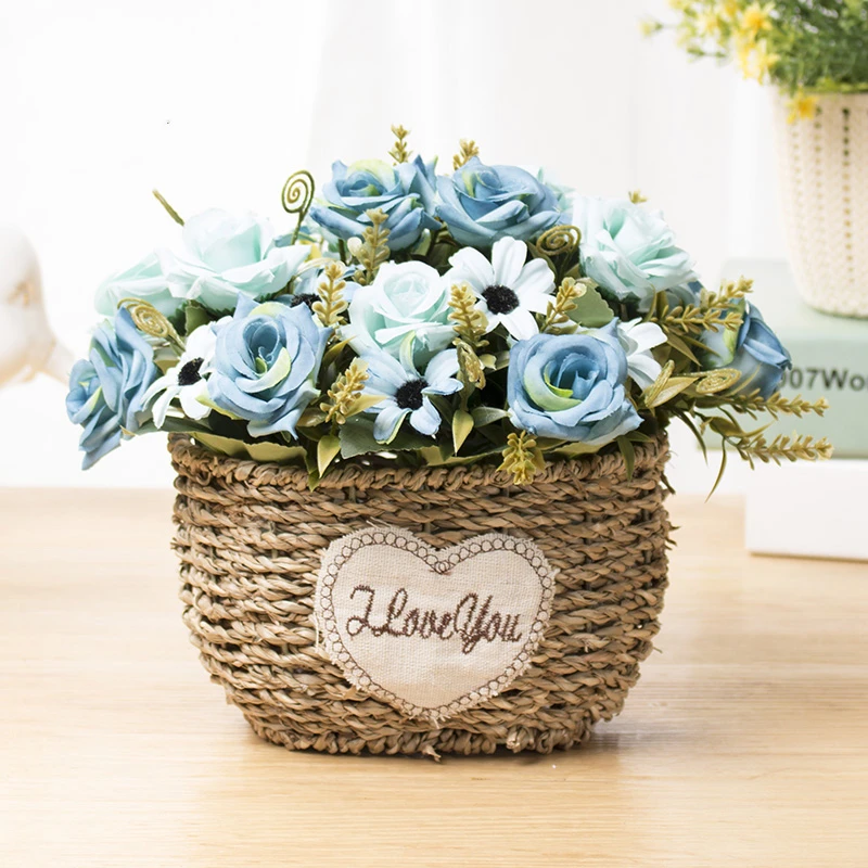 Американский Пастырское Стиль Моделирование льняной искусственный в горшке