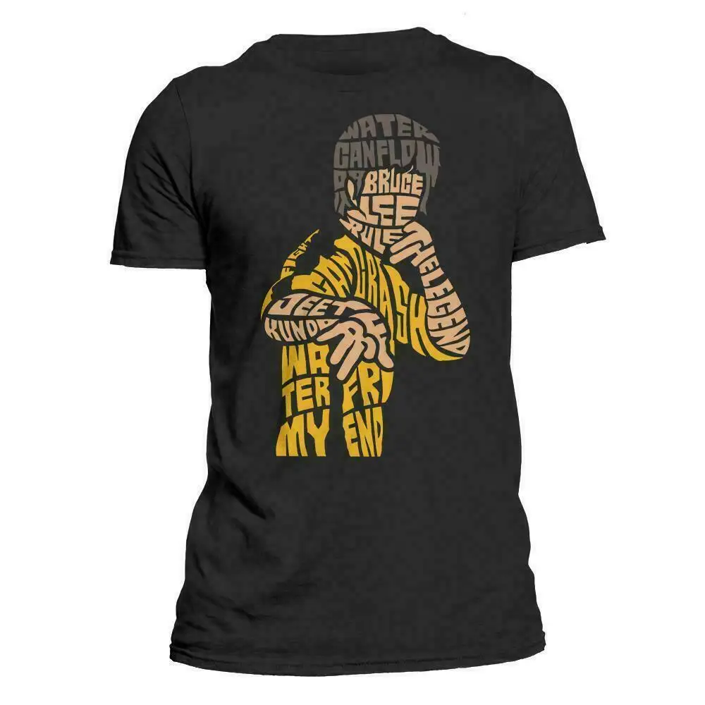 Мужская футболка с каллиграммой Брюса Ли Free Spirit Master Of Jeet Kune Do Размеры S 5Xl|Мужские