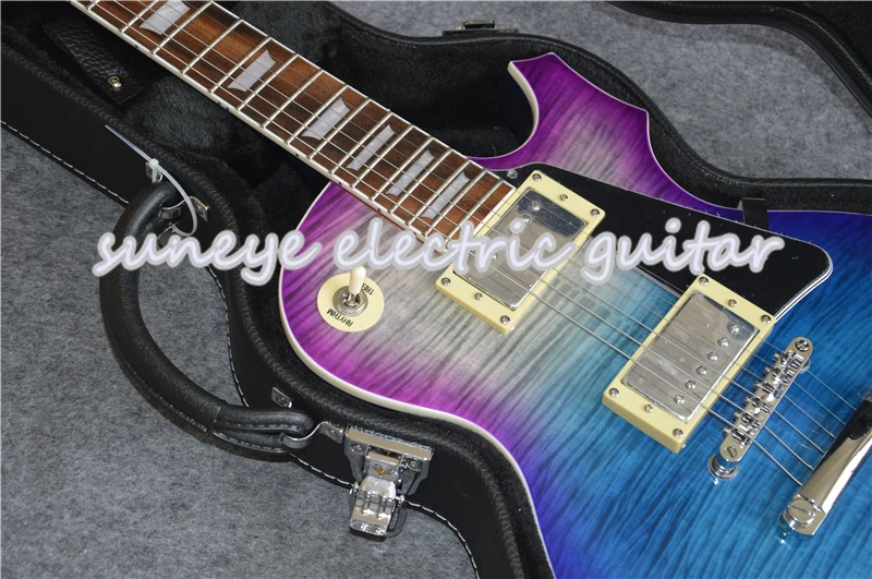 Suneye синий фиолетовый на заказ Электрогитара гитара из красного дерева тело