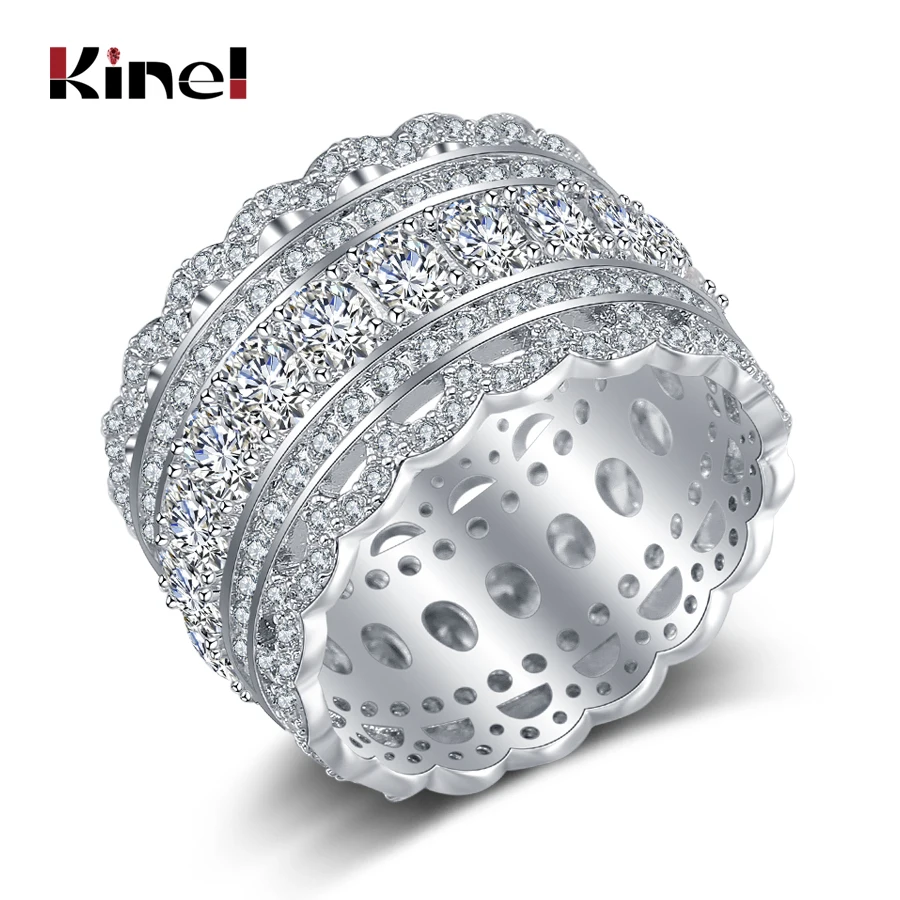 Kinel роскошное свадебное кольцо для невесты модный серебристый Овальный AAA фианит