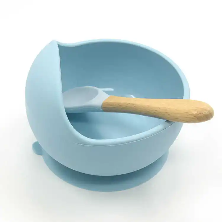 

A baby girl set bibs bowls spoon set cartoons dwaterproof proof water children apron food material silicone baby bibs