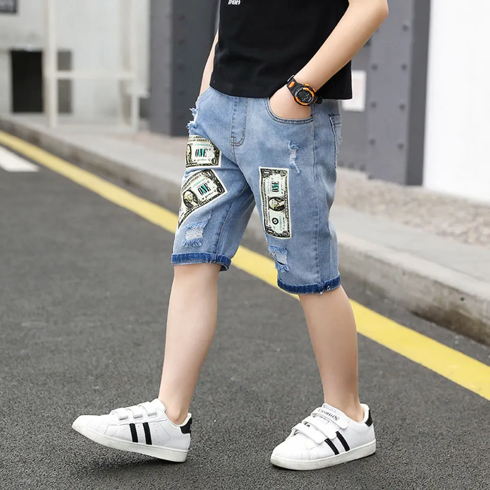 New Reach Children Kids Baby Boys Short Denim Pants Cartoon Pattern Casual Fashion Summer 4 5 6 78 9 10 11 12 | Мать и ребенок