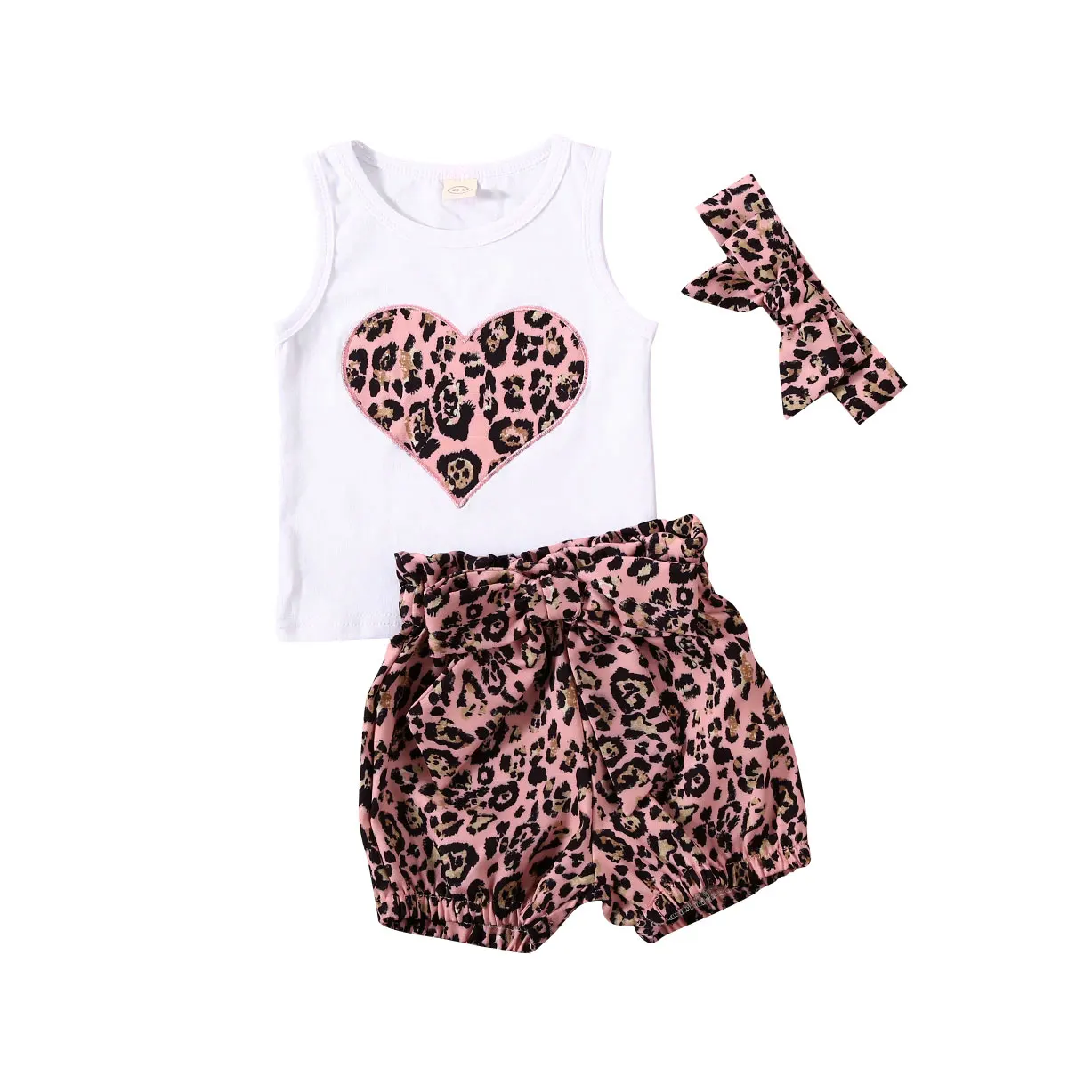 Комплект одежды для новорожденных девочек 3 шт. летний костюм жилет с принтом в