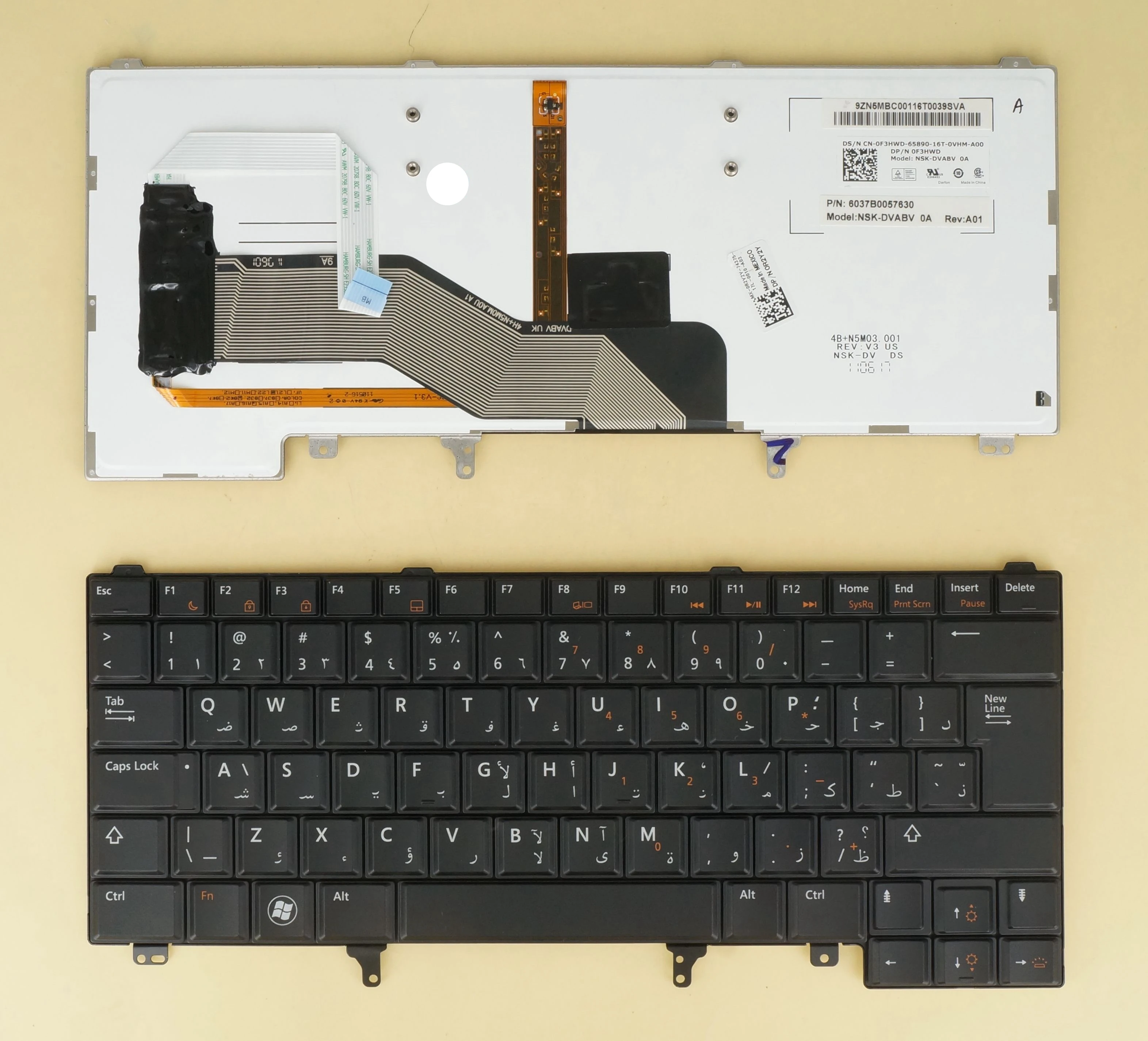 

Арабская AR-клавиатура для ноутбука DELL Latitude E6420 E6430 E6440 XT3 6037B0057630, NSK-DVABV 0A, 0F3HWD с подсветкой