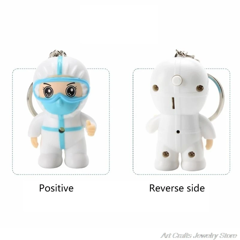 Брелок для ключей с крючком сувенирный антиэпидемический белый брелок