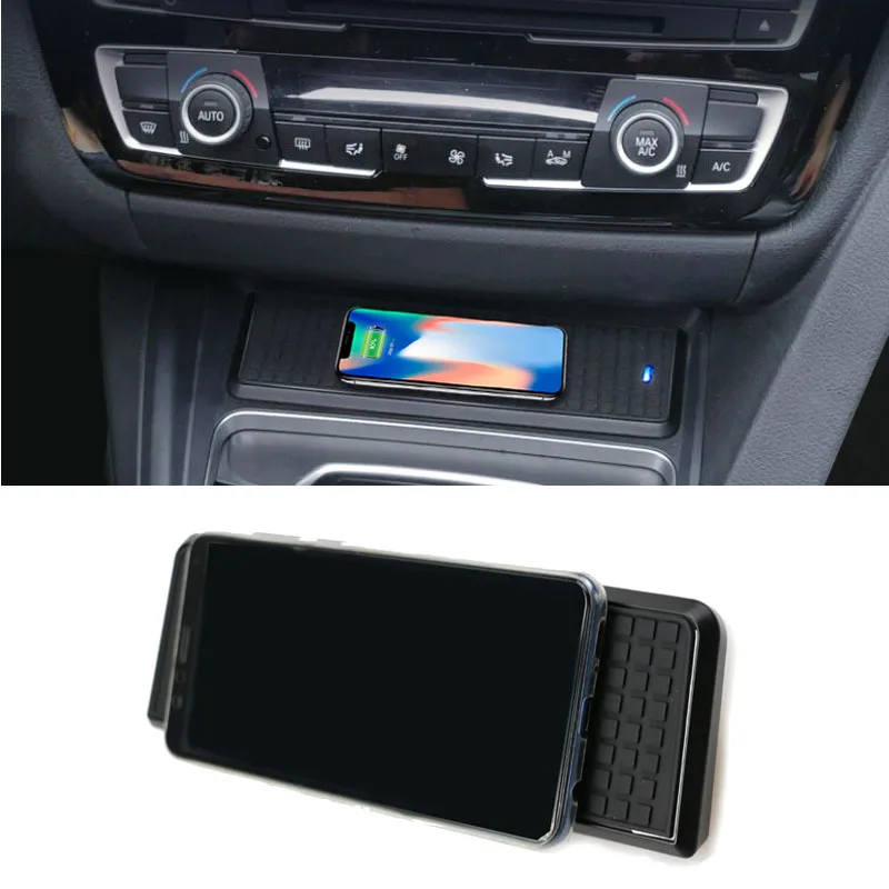 

For BMW 3 Series F30 F31 F82 F32 F34 F36 car QI wireless charger 15W fast charge module cup holder panel accessories for iPhone