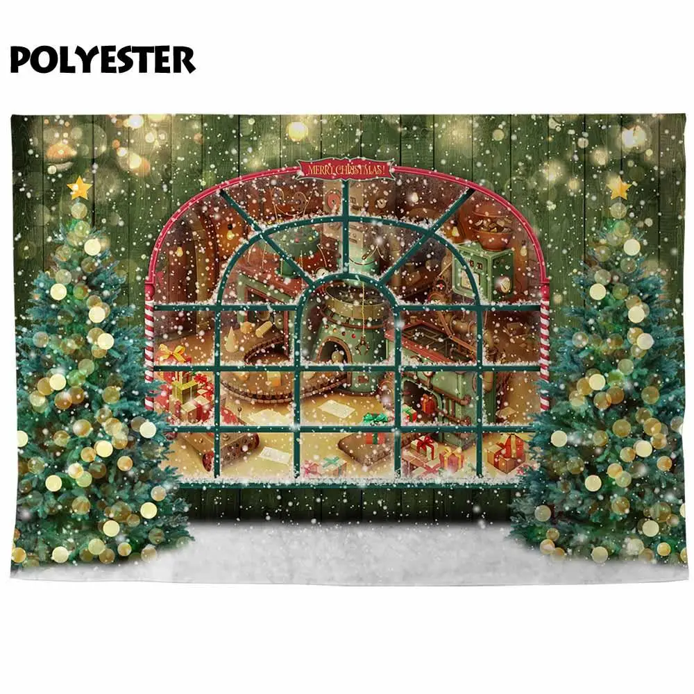 Фон Funnytree для фотостудии Фотография задник Зимнее дерево подарок окно боке