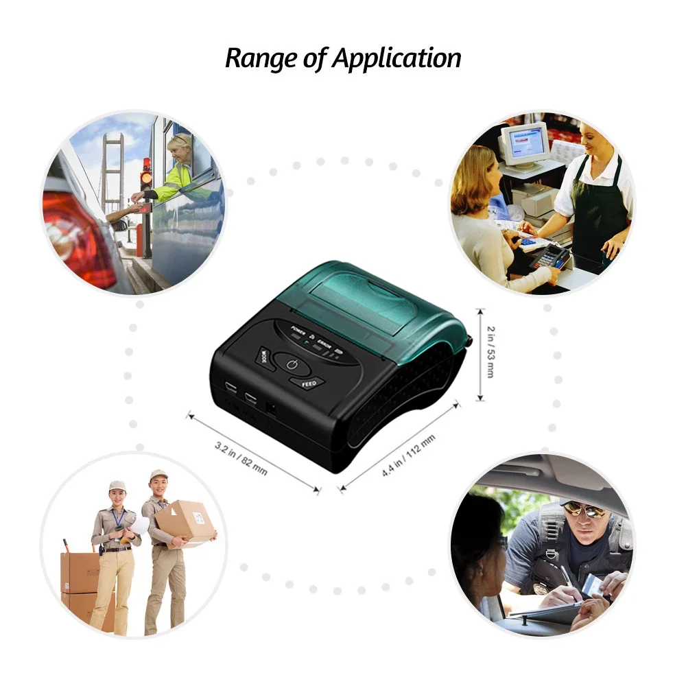 58 мм Портативный Bluetooth принтер для печати чеков Беспроводной связанных с