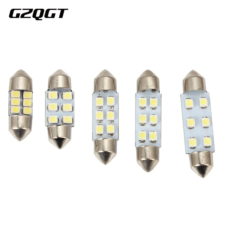 100X Автомобильный свет C5W 6 SMD LED 100 шт 31 мм 36 39 41 белый 3528 1210 6SMD 6LED гирлянда купольная