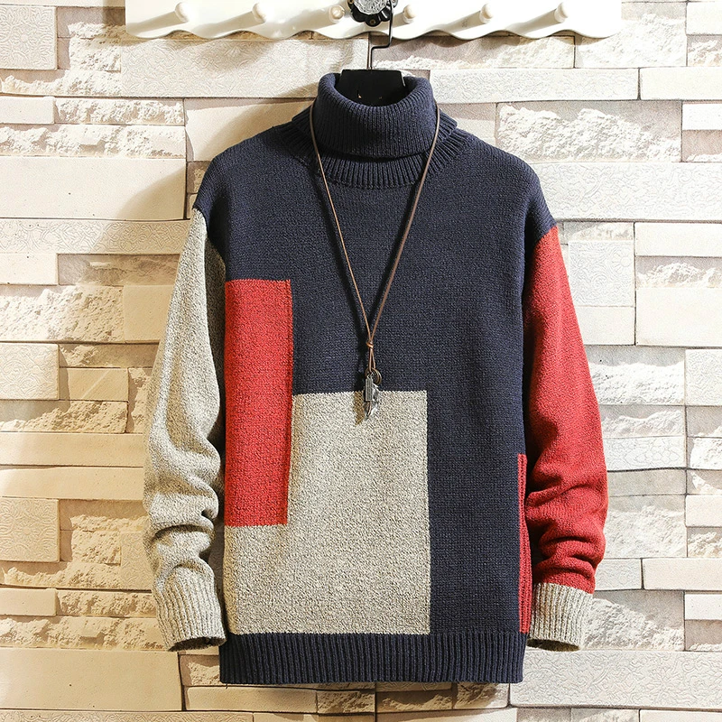 

New Men's Sweater Winter Turtleneck Pullover Fashion Designer Sweater Mens Long Sleeve Sweats Ropa Hombre 2020 Plus Size 5XL