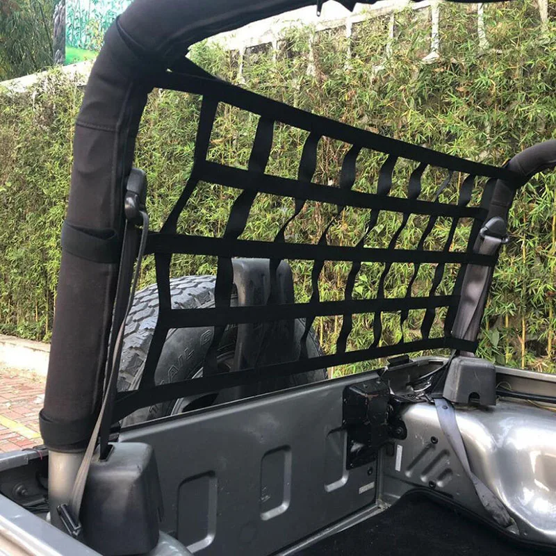 Для Jeep Wrangler JK TJ 1997 2018 грузовая сеть заднее окно дополнительное место для хранения