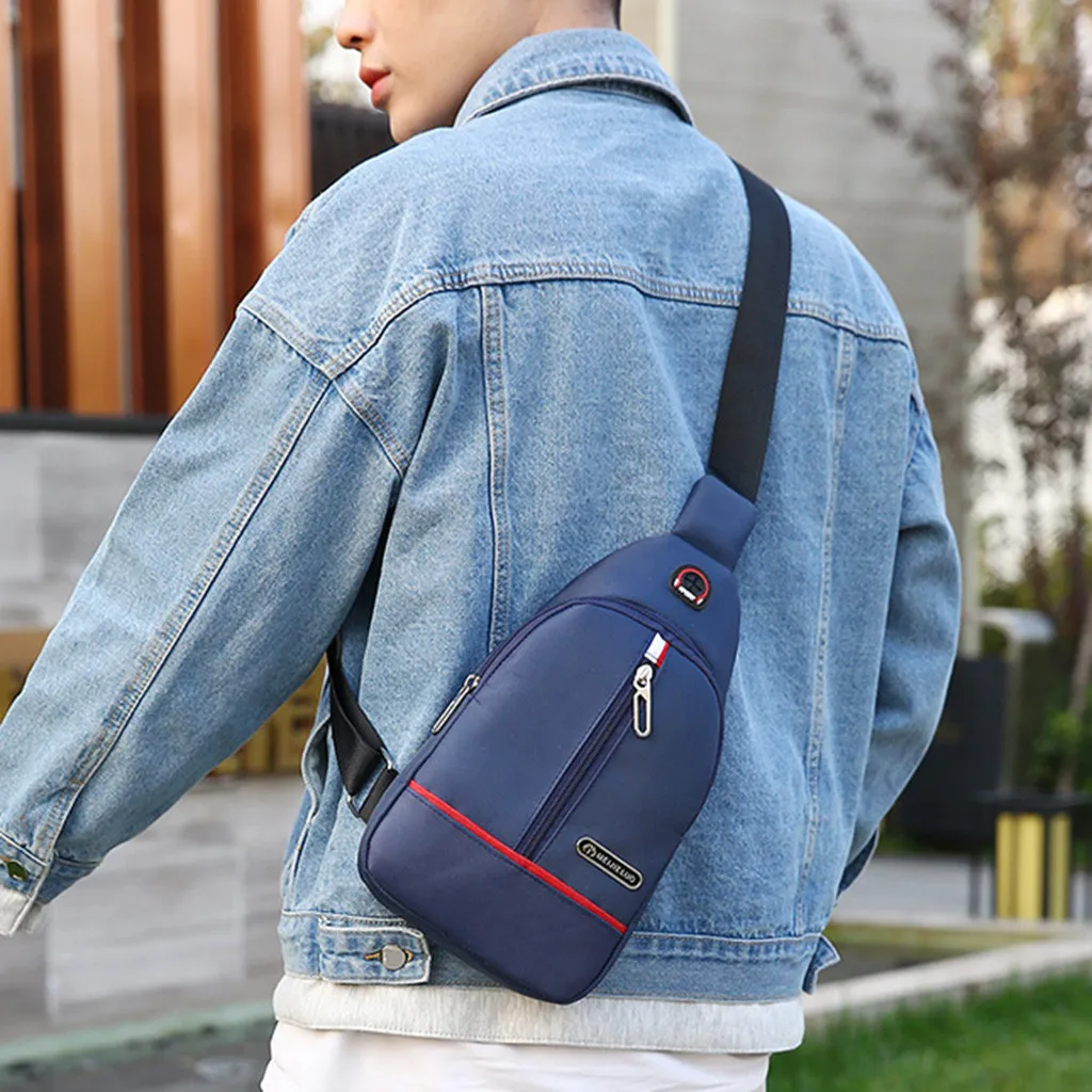 Мужская модная повседневная нагрудная сумка через плечо для подростка мягкая