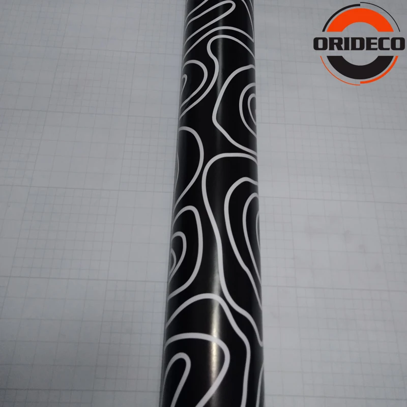 Новинка черно-белая камуфляжная виниловая пленка с кольцами на годовой стадии