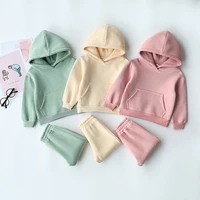 2021 autumn girls clothes sets 2pcs winter korean style children pulloverpants for boys cotton tops with hooded 1 6 years suits