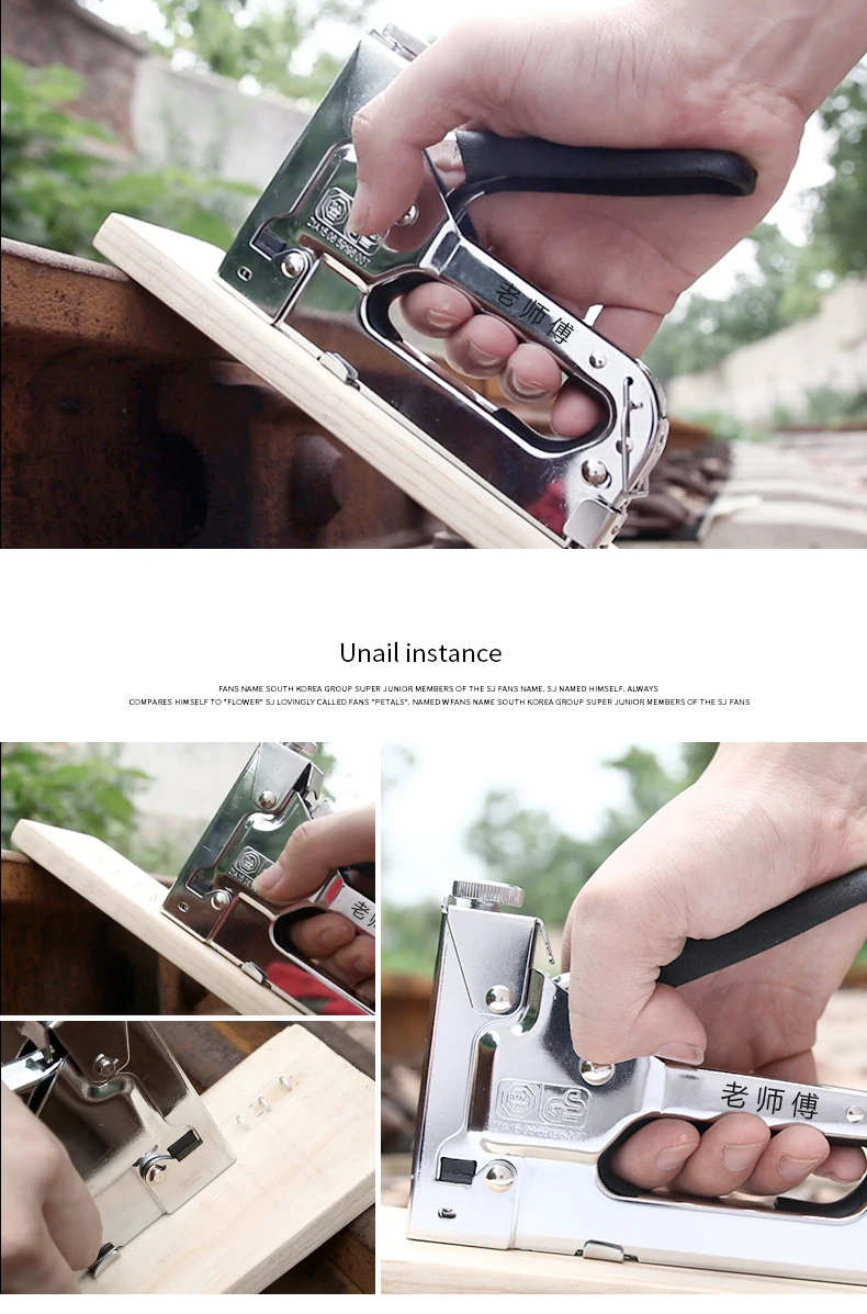 AIRAJ 3-сторонний выход ручной сверхмощный ручной гвоздя ружье мебель степлер для обрамления с 600 ПК скобы деревообрабатывающий Такер-инструменты