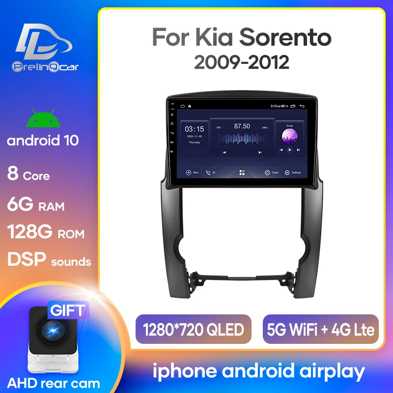 Prelingcar For Kia Sorento Андроид 10 автомагнитола нет магнитола 2 din DVD для Киа Соренто 2009 2010