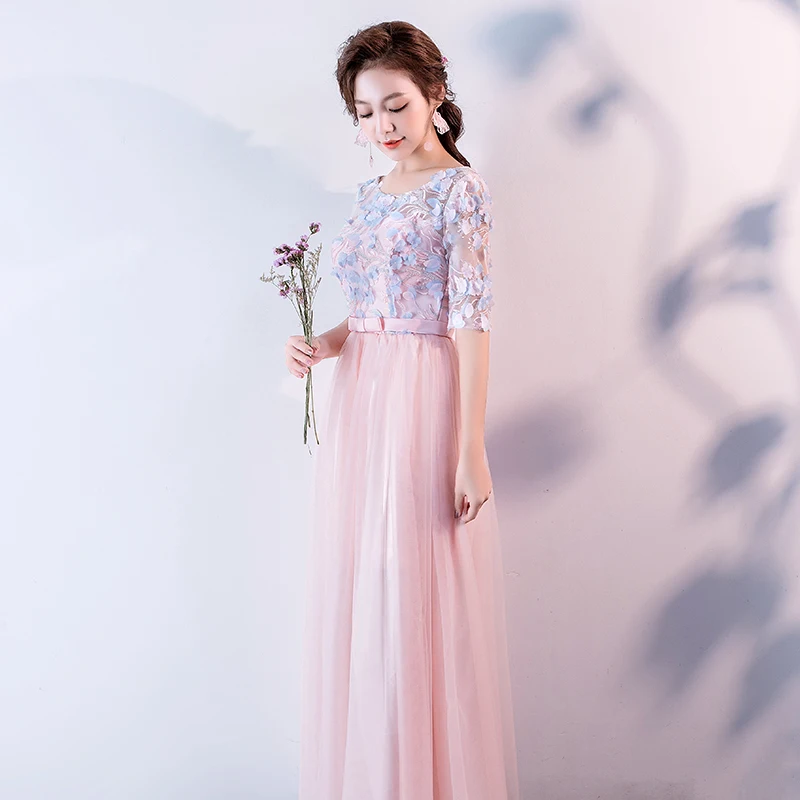 Розовое платье подружки невесты для женщин летнее элегантное гостей Свадебная