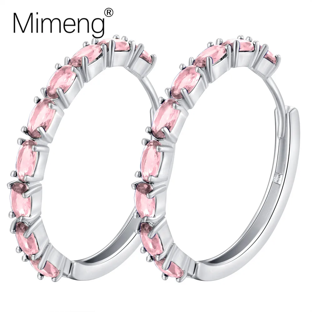 Mimeng женские серьги новинка металлический блеск Круглый проложенный циркон