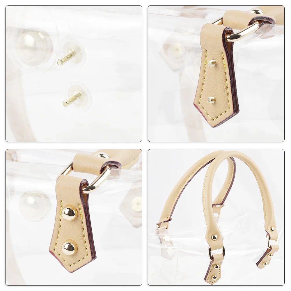 2 Pcs Bag Belt Detachable PU Leather Handle PVC Bag Handles Replacement Bag Accessories Handbag Band Handle Strap Band