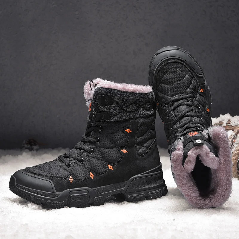 

High Quality Super Warm High Top Men's Boots New Men Winter Snow Boots Sneakers Outdoor Male Hiking Boots Work Shoes Size 46
